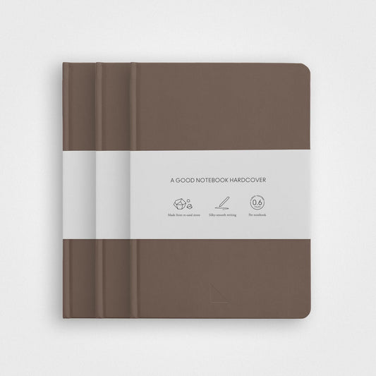 3 Pack Stone Paper Notebook Set︱A5 Hardcover, Earth brown