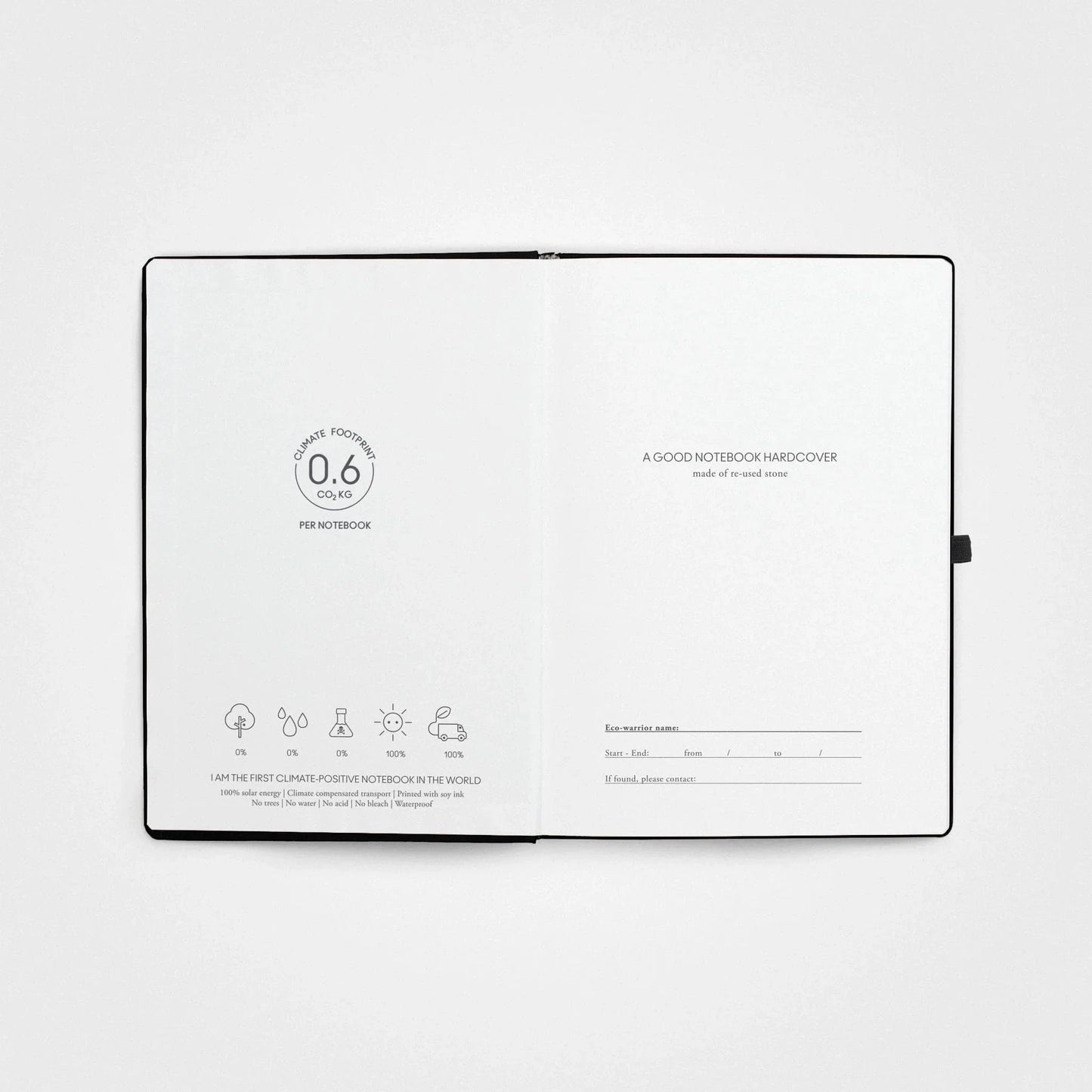 Stone paper notebook - A5 Hardcover, Bings | World peace