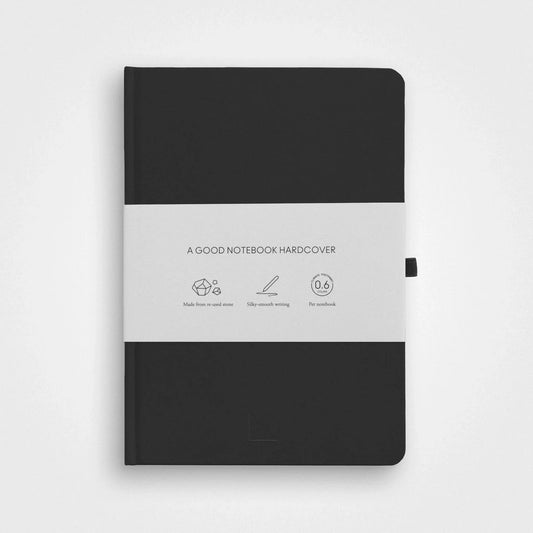 Stone paper notebook - A5 Hardcover, Charcoal black